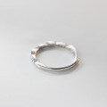 wholesale S925 Sterling Silver Fresh and Sweet Ins Style Niche Design Diamond-Inlaid Oval Spaced Ring R02788-0-4