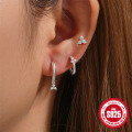wholesale S925 Sterling Silver Classic Triple Diamond Wearable Ear Cuff Earring Set, Hot-Selling in Europe and America-0-2