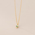 wholesale S925 Silver Necklace for Women, Retro Mini Emerald Diamond Collarbone Chain, Elegant and Sweet Neck Accessory D8470-0-4