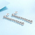 wholesale PT950 Gold Plated 925 Silver Moissanite Tassel Earrings for Women, Unique and Chic Wholesale Accessories-0-1