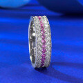 wholesale S925 Silver New Style Pink Beauty Ancient Method Wide-Band Diamond-Pointed Ring with Full Diamond Inlay, Xiaohongshu Model-0-2