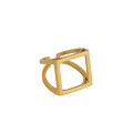 wholesale S925 Sterling Silver Geometric Minimalist Open Adjustable Ring for Women, Korean Version INS Niche Design-0-6