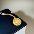 wholesale Metal antique gold-plated hollow pendant necklace with Chinese character "Fu" for men and women, new Chinese-style sweater chain, wholesale for niche design-0-3