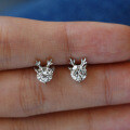 S925 Silver Moissanite Reindeer Antler Earrings-0-2