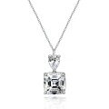 wholesale 925 Silver 8-Carat 10*10 High Carbon Diamond Pendant Necklace, New Style by ShiPei Jewelry, Ins40+5-0-5