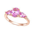 wholesale S925 Sterling Silver with Pink Sapphire High-End Light Luxury Ring, Fashionably Exquisite and Elegant Colored Gemstone Ring-0-0
