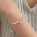 wholesale S925 Sterling Silver Natural Baroque Pearl Bow Bracelet for Women, Korean Hit Minimalist Niche Accessory-0-4