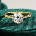 S925 Silver 6-Claw Ring with 8mm Round 2ct Moissanite-0-1