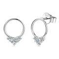 S925 Sterling Silver D-color Moissanite Bow Earrings-0-38