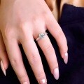18K Gold Plated High Carbon Moissanite 2ct Drop Crown Ring-0-2