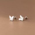 wholesale S925 Sterling Silver Shell Butterfly Spiral Ear Studs Ins Style Design Sense Temperament Ear Accessories for Women M03114-0-0