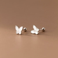 wholesale S925 Sterling Silver Shell Butterfly Spiral Ear Studs Ins Style Design Sense Temperament Ear Accessories for Women M03114-S925 silver pair 925 silver