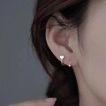 wholesale 925 Sterling Silver Korean-style Trendy Versatile High-end Spiral Beaded Star Stud Earrings-0-0