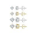 wholesale S925 Sterling Silver Minimalist Luxury Earrings for Women, Elegant Wedding Fashion Premium Moissanite Simple Four-Prong Stud Earrings-0-4