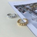 wholesale Sterling Silver Twist Ring for Women with Light Luxury Feel, Micro-Paved Zircon, Niche Design, Adjustable Open Knuckle Ring-0-2