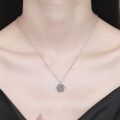 S925 Sterling Silver Moissanite Sunflower Necklace-0-2