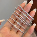 wholesale S925 Sterling Silver Light Luxury Geometric Row Diamond Design Fashionable High-End Pear-Shaped Summer Bracelet for Women-0-0