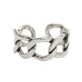 wholesale S925 Sterling Silver AR1075 Korean Style Fashionable Vintage Distressed Chain Thai Silver Open Ring-0-4