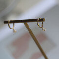 wholesale 9K Gold Full Diamond Small Hoop Earrings, Zirconia Minimalist Elegant Korean Japanese Style Ear Clips-0-1