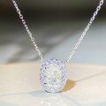 wholesale 925 Silver G's Egg Pendant Necklace, Iced-Out Full-Cut High-Carbon Diamond Pavé Chain, Versatile Collarbone Necklace-0-4