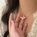 wholesale S925 Sterling Silver Full Body Natural Freshwater Pearl Necklace for Women, Korean Minimalist Niche High-End Sense Collarbone Chain-0-3