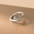 wholesale S925 Sterling Silver Fresh and Sweet Ins Style Small and Unique Design Textured Small Snake Ring R02797-0-2