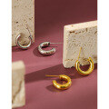wholesale S925 Sterling Silver YEA527 Korean Version Ins Minimalist Geometric Circle Earrings for Women, Small and Unique Silver Ear Accessories-0-1