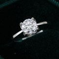 Sterling Silver Moissanite Ring, Classic Bull Head Design for Women's Proposal-0-4