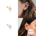 wholesale S925 Sterling Silver Diamond-Studded Threaded Single Earring, Popular Ins Style Bone Ear Stud-0-1