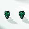 S925 Sterling Silver Waterdrop Red Agate Zircon Green Nano Earrings-0-7
