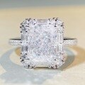 wholesale Sterling silver fashionably unique radiant ice flower cut diamond ring for women,-0-3