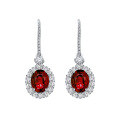 wholesale 925 Silver Cultured Ruby/Sapphire 2ct Oval 7*9 Earrings, European and American Luxury Style, Shipei Jewelry New Collection-0-6