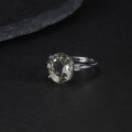 wholesale S925 Sterling Silver Natural 9*11mm Green Amethyst Ring Fashionable Elegant Green Spinel Large Carat Ring-0-3