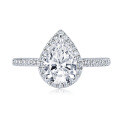 Sterling Silver Moissanite Teardrop Pear-Shaped Wedding Ring for Women-0-3