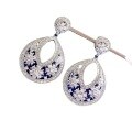 wholesale 925 Sterling Silver New Geometric Water Drop Earrings Hollow Out-0-4