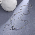 wholesale 925 Sterling Silver Snake Pendant Necklace for Women, Trendy Ins Minimalist Cool Style, Unique Small Snake Collarbone Chain, Light Luxury Niche Statement Necklace-0-1