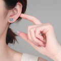 S925 Silver Full Moissanite Women's Rectangular Stud Earrings-0-2