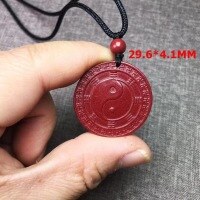 wholesale Metal material cinnabar pendant natural purple gold sand Big Dipper array nine-palace eight-hanging plaque unisex pendant DIY car pendant sweater chain-One Bagua pendant (without string)