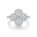 wholesale S925 Sterling Silver Four-Leaf Clover Ring, HW-Style Affordable Alternative, Set with Zirconia and High-Carbon Diamonds, Luxury Live-Streaming Hit-0-4