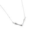 wholesale S925 Sterling Silver 382 Korean Version Ins Small and Minimalist V-Letter Necklace for Women, Elegant and Versatile Collarbone Chain-0-4