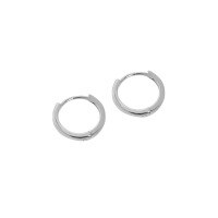 wholesale S925 Sterling Silver Geometric Circle Minimalist Versatile Textured Korean Version Ins Original Indie Design Earrings for Women-Platinum 5mm