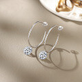 wholesale 925 Silver Trendy Moissanite Hoop Earrings for Women, High-End Luxury Style, Hypoallergenic, Colorfast, Circular Earrings-0-2