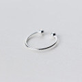 wholesale S925 Sterling Silver Women's Japanese and Korean Style Minimalist Light Pearl Ball Open Ring Finger Ring Tail Ring J3056-0-2