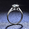 925 Silver Moissanite Four-Prong Crown Engagement Ring for Women-0-1