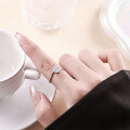 Sterling Silver Moissanite Ring, 1 Carat, Four-Prong Twist Shank, Classic for Daily Wear-0-0