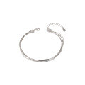wholesale 925 Sterling Silver Multi-layer Snake Chain Bracelet for Women, Summer New Simple and Elegant Small Ins Best Friend Jewelry-0-4
