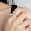 Silver Moissanite Ring, Four-Prong Leopard Head Cross-Border Luxury Setting-0-3