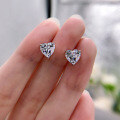 wholesale S925 Silver New Love Earrings Simple Heart-shaped Ear Accessories 7*7 Popular in Europe and America-0-3