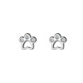 wholesale S925 Sterling Silver Stud Earrings Women's Korean Style Minimalist Cute Puppy Paw with Diamond Studs-0-4