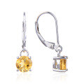 wholesale S925 Sterling Silver Simple Long Natural Topaz Earrings New Garnet Colored Gemstone Earrings Fashion-0-4